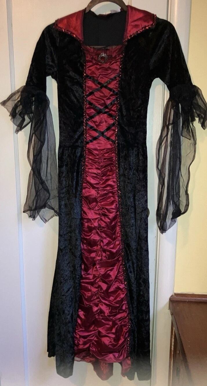 Spirit Halloween Victorian Vampiress Dress Costume Girls XL. EUC!